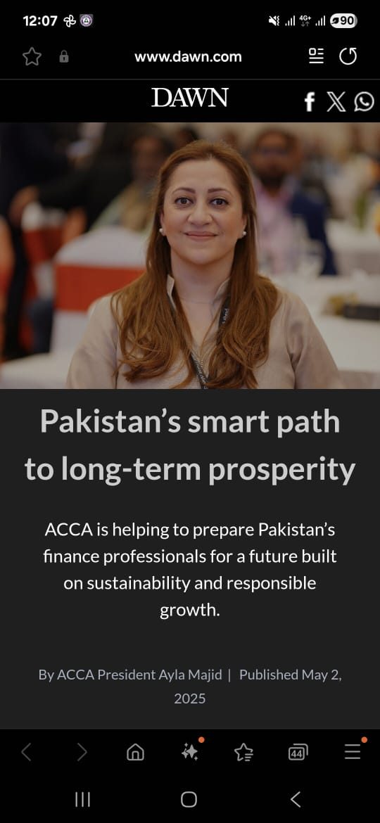 Dawn article by ACCA President Ayla Majid: Pakistan's smart path to long-term prosperity
