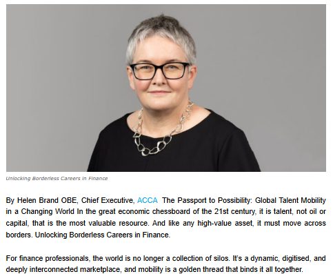 Bylined article by Helen Brand OBE: The passport to possibility, global talent mobility