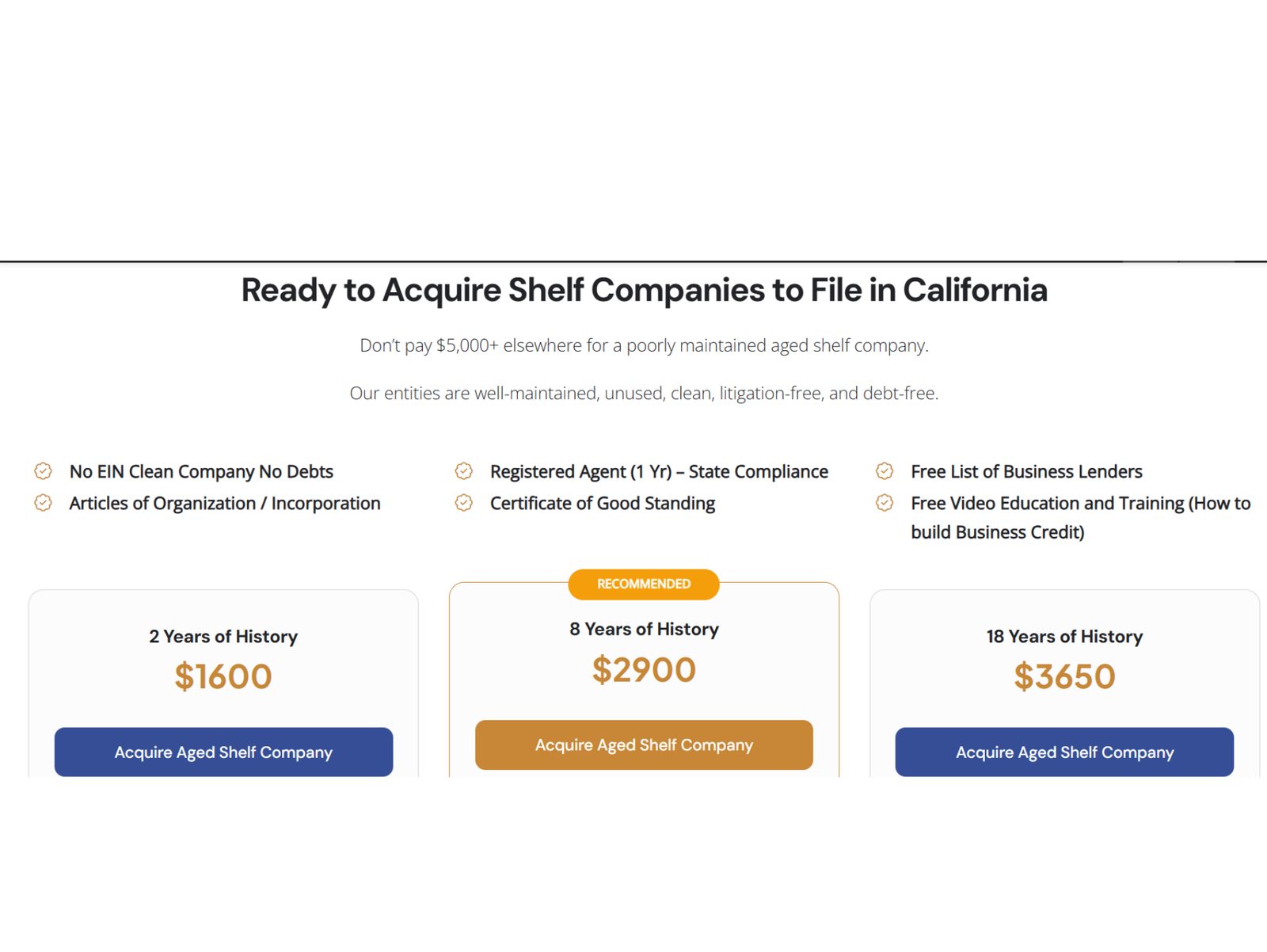 California Shelf Company Why Choose Us section with four service benefits