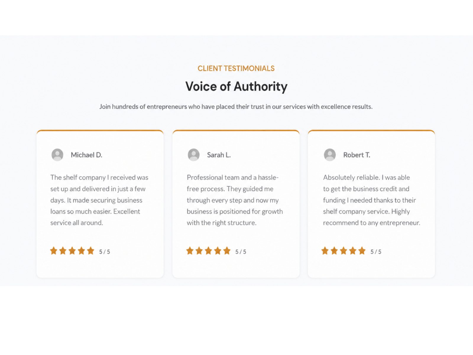 California Shelf Company client testimonials section